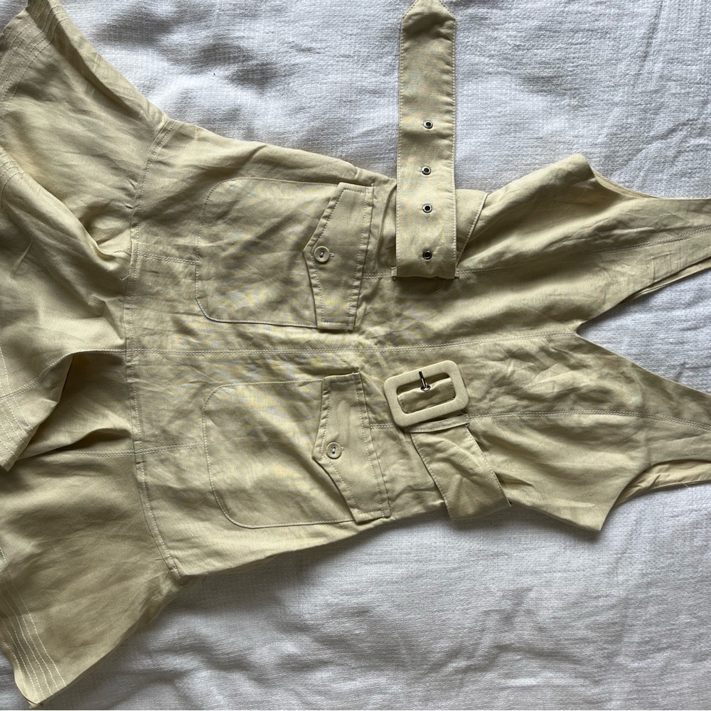 Stylish Cream Women's Dress with Belt